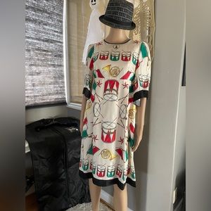 Beautiful Music Instrument Dolce & Gabbana Silk Knee Length Party Fun Dress. 40